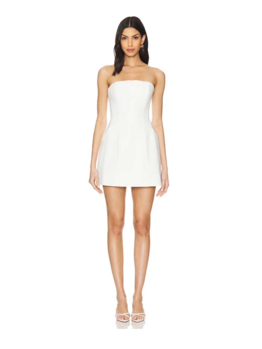 Women's Bardot Strapless Mini Dress in White Sz XS